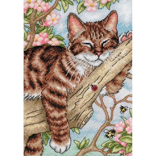 (image for) Gold Petites Napping Kitten Counted Cross Stitch Kit
